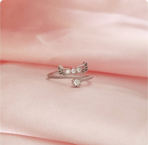 Anillo doble mariposas
