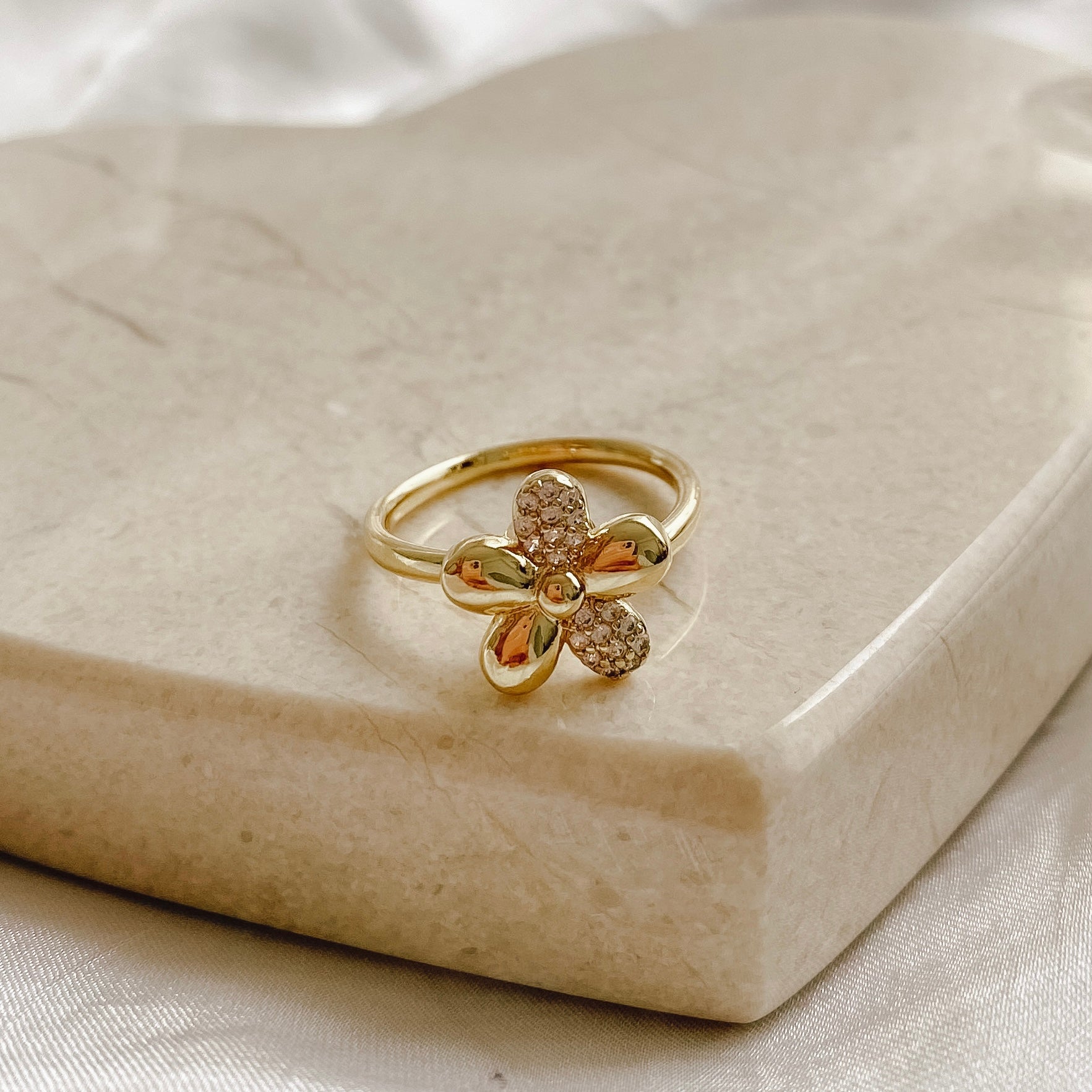 Anillo Flor giratorio