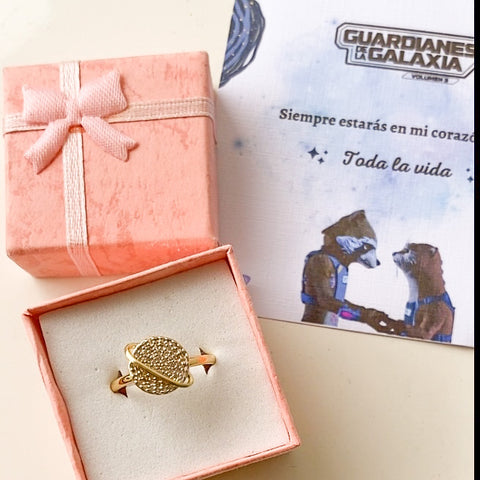Anillo Star- plata bañada en oro