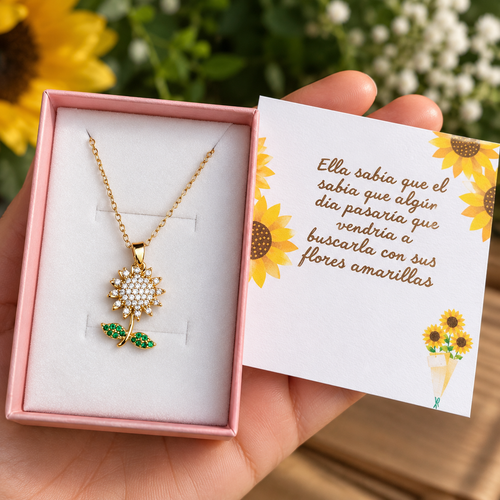 Collar Girasol Giratorio + Tarjeta